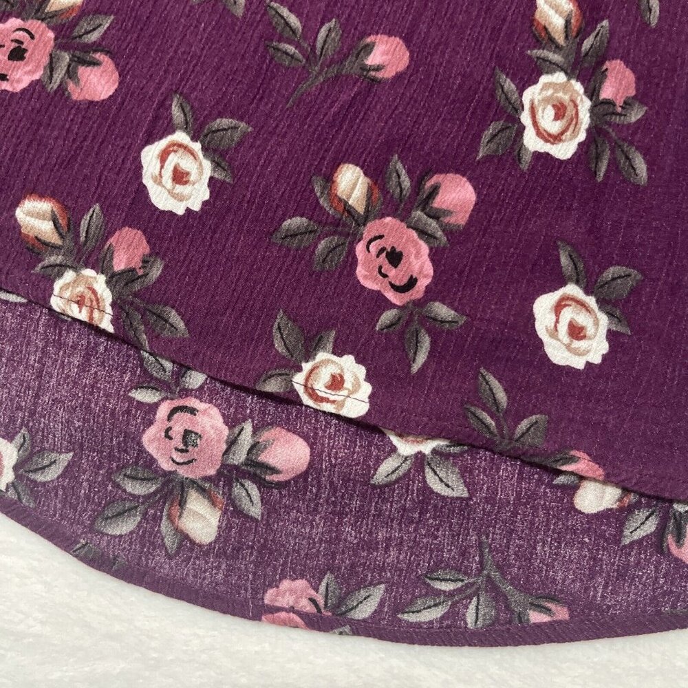 Womens Size XL Monday Fun Floral 3/4 Sleeve Pullover Blouse Tunic - Picture 9 of 12